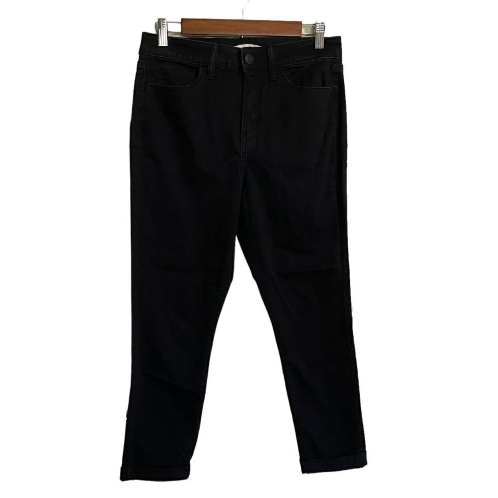 SO Womens Black Rolled Cuff High Rise Crop Slim Leg Jeans Size 11/30
